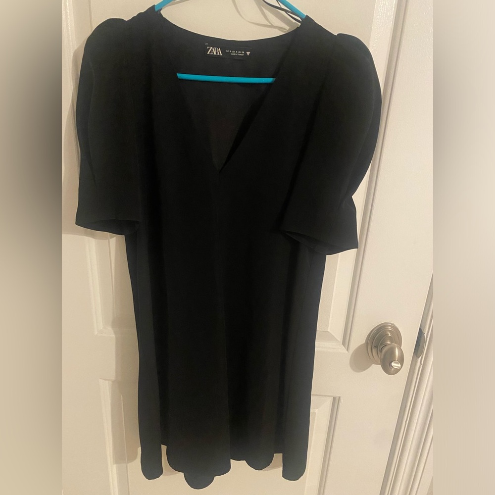 Zara Black Dress V Neck Small